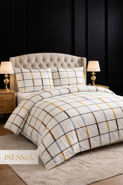 Isessia Σετ Παπλωματοθήκης Siona Διπλό με Ελαστικά Σεντόνια