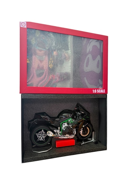 G-TUĞ OUTLET 1:6 Kawasaki Ninja H2R için Motosiklet Modeli Işıklı Anahtarlı D...