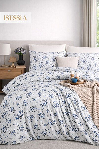 Isessia Σετ Παπλωματοθήκης Flovia Διπλό με Ελαστικά Σεντόνια