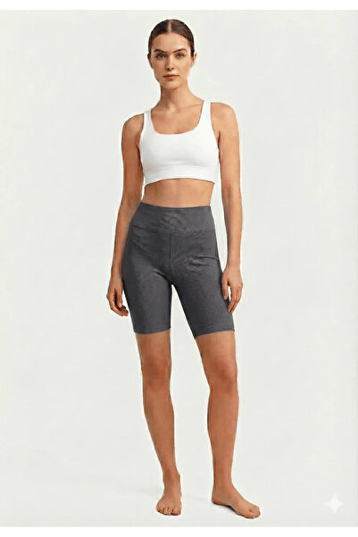 Serena Γυναικεία κοντά, ελαστικά, ψηλόμεσα κολάν - ανθρακί γκρι