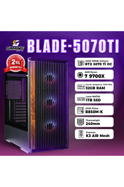 GamingGenTR BLADE-5070TI /Asus Prime RTX 5070 TI / AMD Ryzen 7 7800X3D / 32 G...