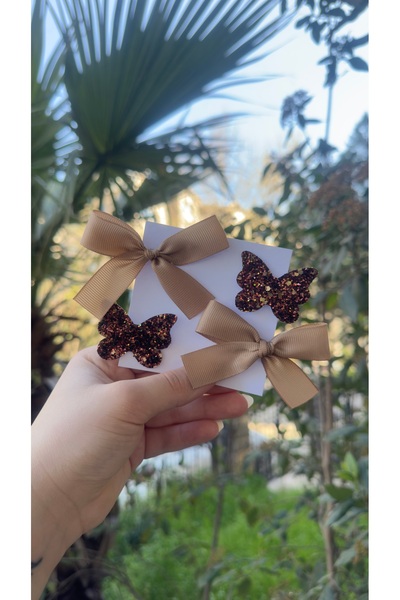 Toka Perisi Σετ αγκράφες Cleo Kahve Miks (με κορδέλα, φιόγκο, γκλίτερ, πεταλο...