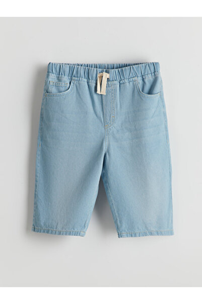 LC Waikiki Pantaloni scurți din denim de băieți, de bază, cu talie elastică