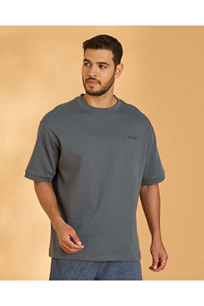REDTAG Men Grey Lounge T-Shirt
