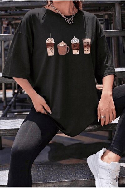 Oksit Μπλουζάκι Unisex Oversize με στάμπα Coffee Lover - Διαθέσιμο σε μεγάλα ...
