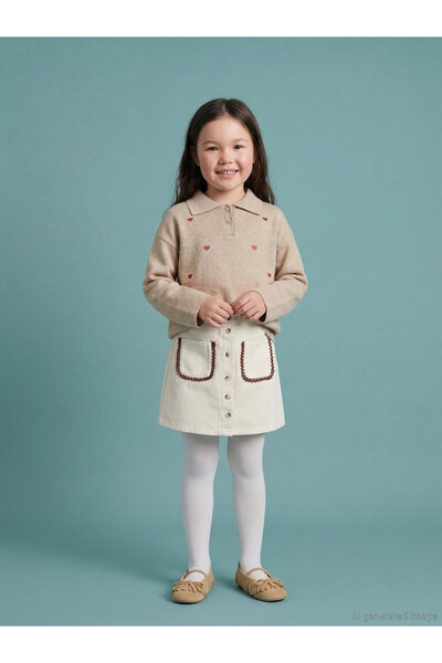 LC Waikiki Κοριτσίστικο σκορτ με δαντελένια λεπτομέρεια