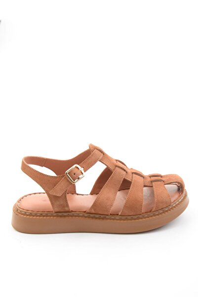 Bambi Γυναικεία σανδάλια Cappuccino από γνήσιο δέρμα K05299088002