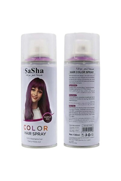 SASHA بخاخ صبغة الشعر المؤقتة لون ارجواني من ساشا - 130 مل