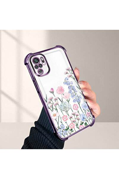CASEVIBE Redmi Note 10S Uyumlu Güzel çiçek desenli düşmeye dayanıklı koruyucu...