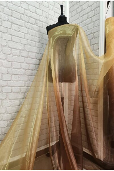 TESATURI OUTLET Organza degrade maro și auriu – 150 cm lățime