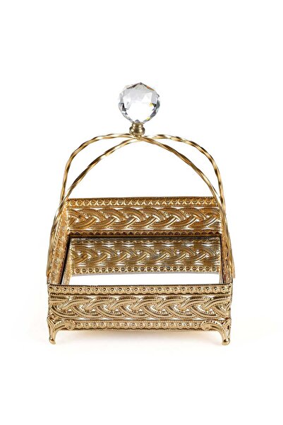 Glascom Steel with Gold Plated Decorative Tray