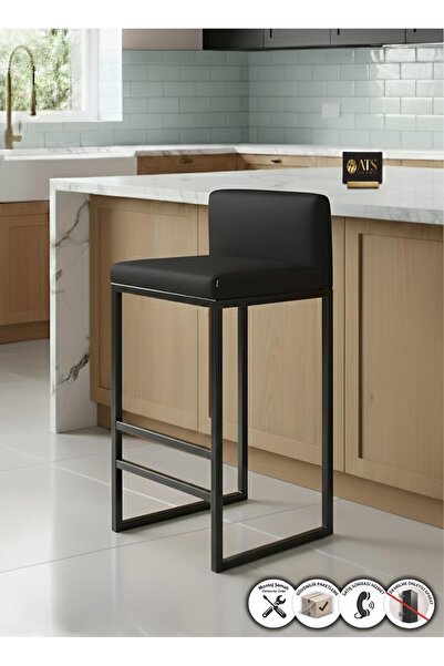 ATS Dekor BARVİA BACK , Bar & Mutfak Sandalyesi , Metal Ayaklı