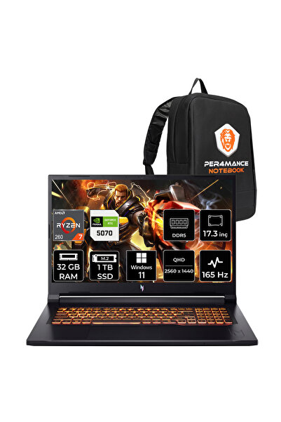 ACER Nitro V17 AI Ryzen 7 260 32GB 1TB SSD RTX5070/8GB 85W 17.3" QHD 165Hz W1...