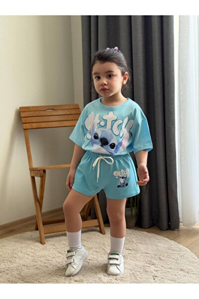 CHİCKİDSWEAR Κοριτσίστικο Σετ Σορτς με Στάμπα – Καλοκαιρινό Άνετο Σετ 2 τεμαχίων