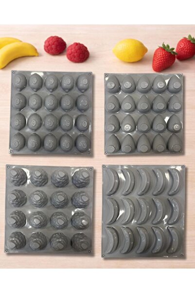 PastaLife Mini Fruit Silicone Mold Strawberry-Banana-Raspberry-Lemon