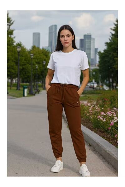 By Layina Pantaloni de trening pentru femei, mărime mare, cu manșete elastice