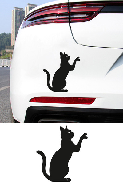 New Jargon Cat Sticker - Car Sticker - Cat Silhouette Auto Sticker 14X15Cm