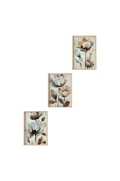 OEM Re-Bloom διακοσμητικό σετ εικόνων, φλοράλ σχέδιο, MDF/μασίφ ξύλο, πολύχρω...