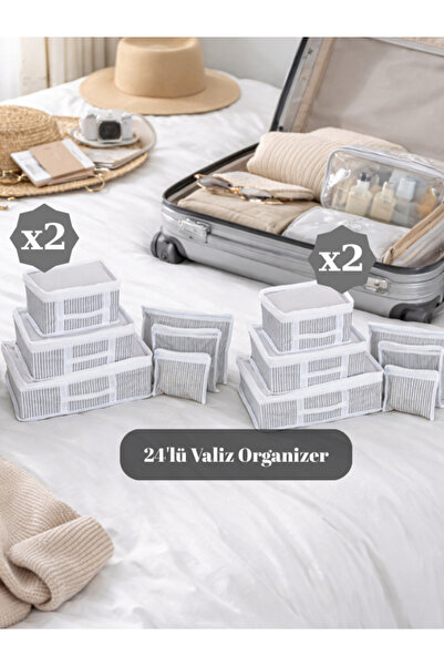handanca 24'lü Valiz Düzenleyici Set - Bavul Içi Organizer Çok Amaçlı Organiz...
