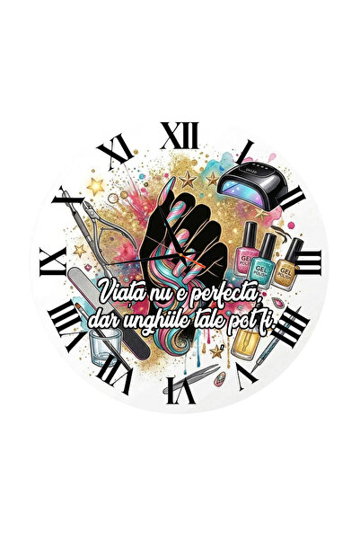 OEM Ceas de perete Salon Manichiura, Diametru 35 cm, Grosime 6 mm, Mecanism S...