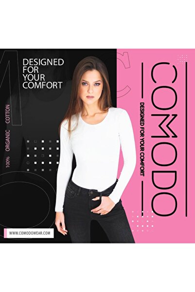 COMODO قميص بأكمام طويلة من القطن المصري 100%