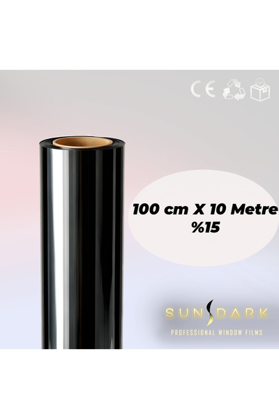 SUNDARK 100 cm X 10 Meters |   Black Window Film 15% | |   Home • Office • Ve...