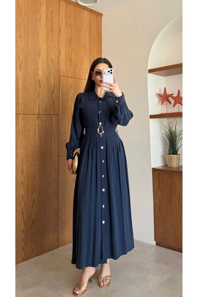 GK Φόρεμα από ύφασμα Tencel με κουμπιά σε όλο το μήκος