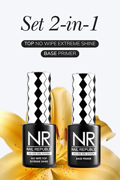 Nail Republic Kalıcı Oje Seti 2’si 1 Arada – Top No Wipe Extreme Shine & Base...