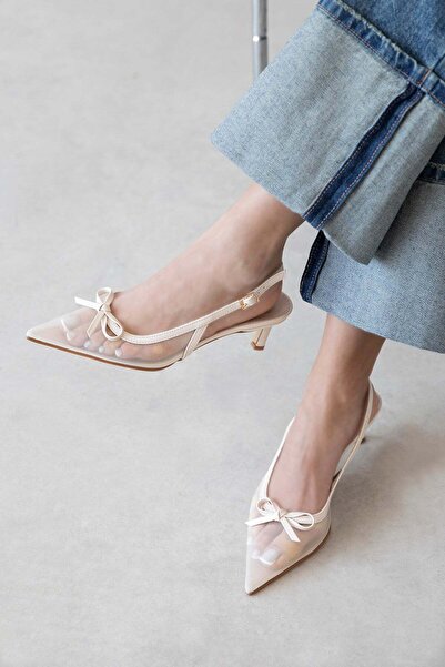 STRASWANS Noble Γυναικεία Παπούτσια με Τακούνι και Διχτυωτή Λεπτομέρεια από Ζ...