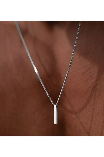 Basic Outfitters Μινιμαλιστικό Ανδρικό Κολιέ με Μενταγιόν Μπάρα από Ανοξείδωτ...