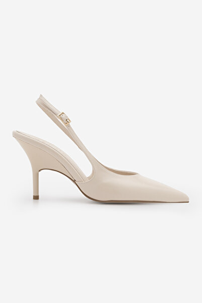 Marjin Women's Stiletto Pointed Toe Adjustable Buckle Open Sides Classic Heel...