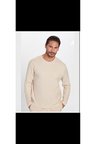 Cinar erkek giyim Men's Long Sleeve T-Shirt Combed Cotton Zero Collar Collarless