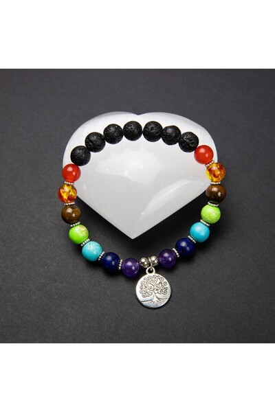 Ezera Βραχιόλι Αρωματοθεραπείας 7 Τσάκρα "ΘΑΛΙΑ " με Ηφαιστειακές Πέτρες (από...