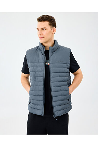 SKECHERS M Outerwear Polar Lining Paded Vest Erkek Gri Yelek S242212-3998