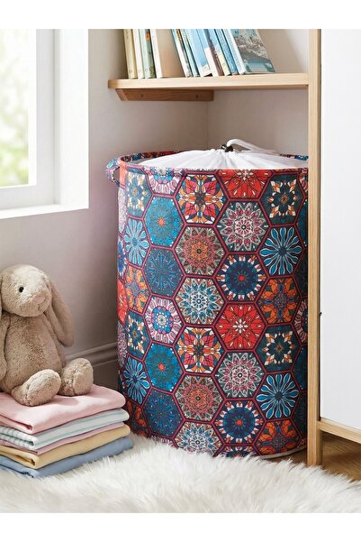 Luxury Foldable Premium Fabric Multi Purpose Dirty Laundry Basket and Toy Basket with Mosaic Pattern