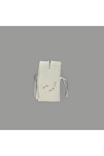Dakakeen Concept Dragon Fly Linen Bottle Cover – White & Beige Embroidery, Ar...