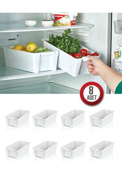 Tidy Home 8 Adet Çok Amaçlı Dolap İçi Düzenleyici Kutu-Buzdolabı,Mutfak,Banyo...