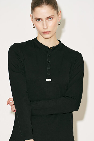 Manuka ΕΥΚΟΛΗ ΜΠΛΟΥΖΑ ΜΕ ΚΟΥΜΠΙΑ ΚΑΙ ΜΑΚΡΙΑ ΜΑΝΙΚΙΑ ΜΑΥΡΗ