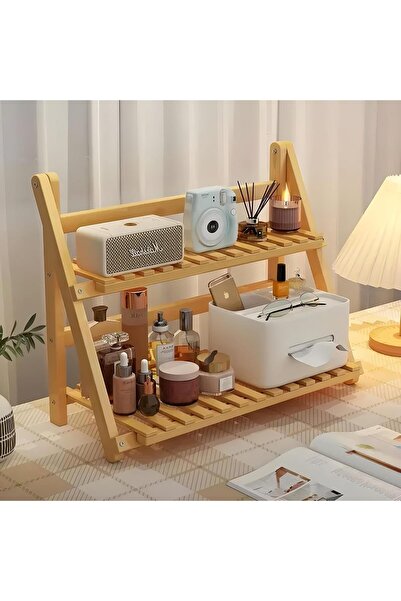 Cozy Nest 2-Tier Bamboo Desk Organizer Shelf Wooden Desktop Storage Rack for ...