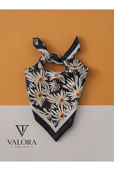 Valora Papatyalı Çiçek Desenli Bandana – Saç, Boyun ve Çanta Aksesuarı