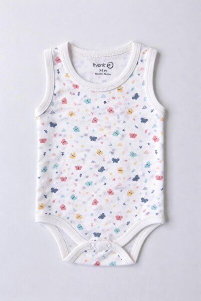 EFU BABY Single Patterned 100% Cotton Combed Cotton Strappy Baby Undershirt B...