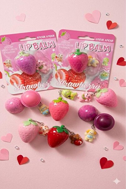 Amour Amour ÇİLEK GÖRÜNÜMLÜ DUDAK NEMLENDİRİCİ LIP BALM CHARMLI