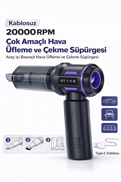ATLT ATLANTİS ÇOK AMAÇLI HAVA ÜFLEME ÇEKME SÜPÜRGESİ 20.000RPM ARAÇ İÇİ ÇOK F...