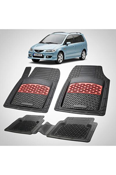 TEAMCAR Πατάκια δαπέδου συμβατά με Mazda Premacy I 1999-2005 |   Κόκκινο