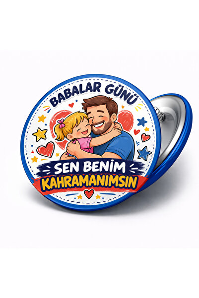 okulyolum Babalar Günü " Sen Benim Kahramanımsın" Kız Çocuk Temalı İğneli Roz...