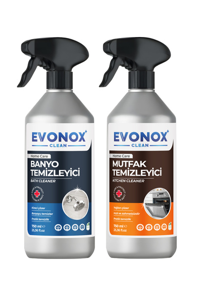 Evonox Clean Ultra Güçlü Mutfak Yüzey Temizleyici ve Banyo Temizleyici Sprey ...