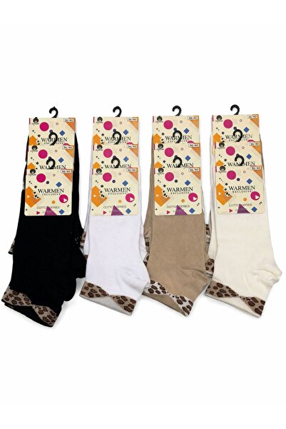 Warmen Exclusive WARMEN DESENLİ DİKİŞSİZ COTTON ÇORAP 12'Lİ