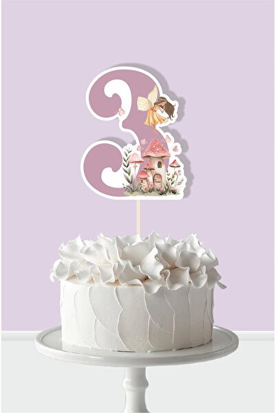 neşeli günlerim Διακόσμηση Τούρτας με Θέμα Νεράιδα Κορίτσι 3 Ετών *Χοντρό Χαρτί