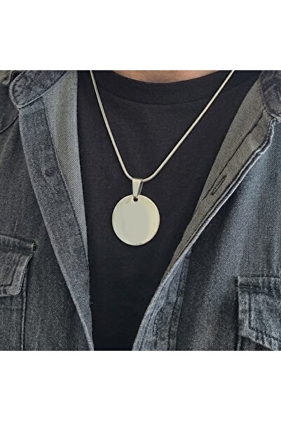 PİGADO 316L Stainless Steel Plate Men's Necklace 52 cm