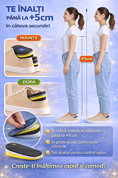 RelaxU Set talpi înaltatoare RelaXu, +5 cm, Confort si Stabilitate Zilnica, F...
